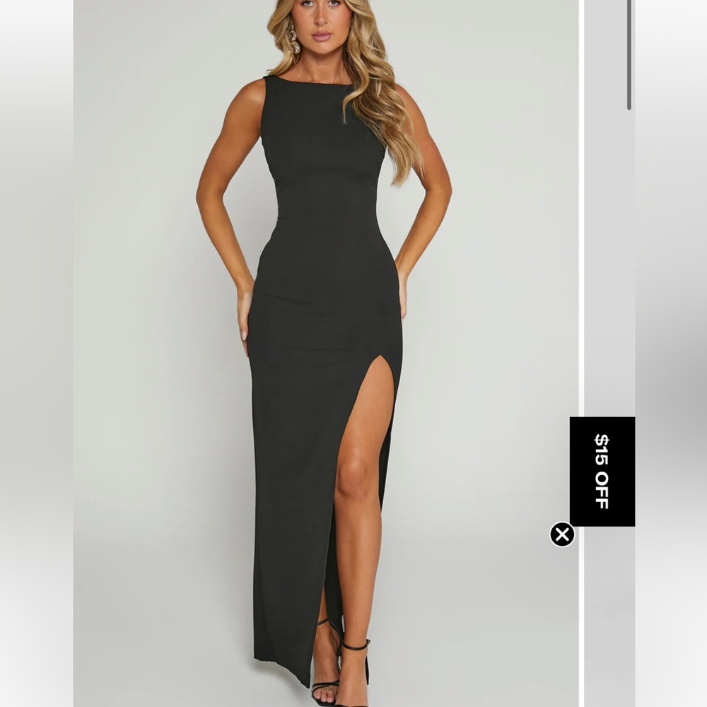 Women’s Black High-Slit Maxi Dress
